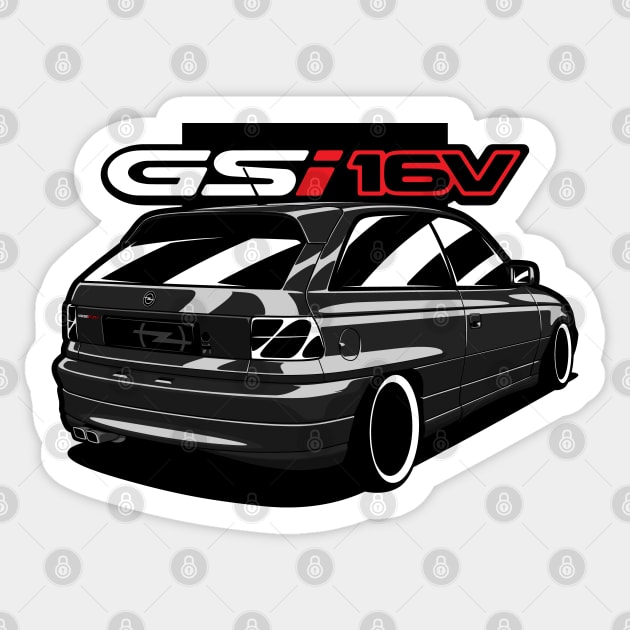 Black Opel Astra GSI Sticker by KaroCars